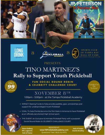  Exclusive Pickleball Event w/Tino Martinez, JP Peterson, Steve DeBerg, & Charlie Bradley
