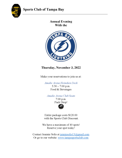 Annual Evening With the Tampa Bay Lightning